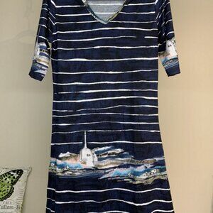 Unique! Handmade V_Neck 3/4 Sleeve Sundress Small